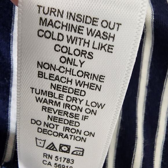 Maurices Womens Blue Striped Top Size XL Short Flutter Sleeve Colorblock Relaxed - Picture 10 of 10